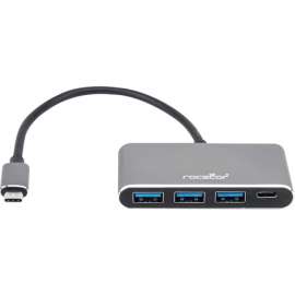 Rocstor Premium USB C Hub - 4 Port USB-C to USB-A (3x) and USB-C (1x) - Bus Powered USB Hub - USB Type-C Hub - Port Expander - USB Type C External 4 USB Port(s) - (1) USB 3.1 Port AND (3) USB 3.0 USB MULTIPORT - USB Type C - External - 4 USB Port(s)