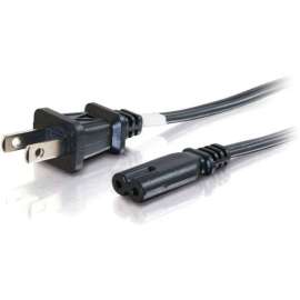 C2G 6ft Power Cord, Non Polarized Power Cord, NEMA 1-15P to IEC320C7, 6ft