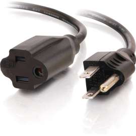 C2G 1ft Power Extension Cord, 18 AWG, Outlet Saving Cord, 1ft