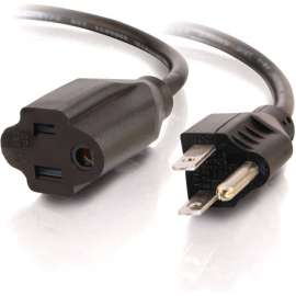 C2G 3ft Power Extension Cord, 18 AWG, NEMA 5-15P to NEMA 5-15R, 3ft 18 AWG Outlet Saver Power Extension Cord (NEMA 5-15P to NEMA 5-15R) (TAA Compliant)