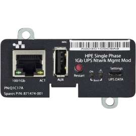 HPE Single Phase 1Gb UPS Network Management Module, 1 x Network (RJ-45) Port(s), Serial