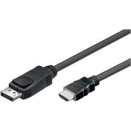 4XEM High Speed DisplayPort to HDMI Adapter Cable, 10 ft DisplayPort/HDMI A/V Cable for Audio/Video Device, TV, Monitor, Projector, First End: 1 x 20-pin DisplayPort Digital Audio/Video, Male, Second End: 1 x 19-pin HDMI Digital Audio/Video