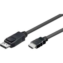 4XEM High Speed DisplayPort to HDMI Adapter Cable, 15 ft DisplayPort/HDMI A/V Cable for Audio/Video Device, TV, Monitor, Projector, First End: 1 x 20-pin DisplayPort Digital Audio/Video, Male, Second End: 1 x 19-pin HDMI Digital Audio/Video