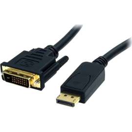 4XEM High Speed DisplayPort to DVI Adapter Cable, 10 ft DisplayPort/DVI Video Cable for Video Device, Monitor, TV, Projector, First End: 1 x 20-pin DisplayPort Digital Audio/Video, Male, Second End: 1 x 25-pin DVI-D (Dual-Link) Digital Video