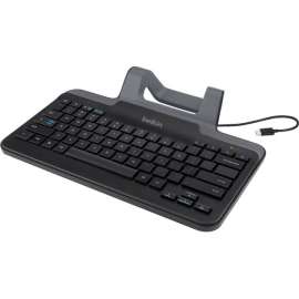 Belkin - Education Belkin Wired Tablet Keyboard with Stand with USB-C Connector - Cable Connectivity - USB Type C Interface Volume Control, Play/Pause, Fast-forward, Rewind Hot Key(s) - Chromebook, Tablet - Chrome OS