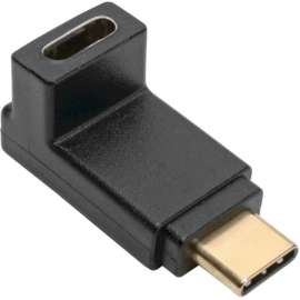 Tripp Lite USB C to USB Type C Adapter Converter Right Angle M/F 10Gbps 3A - 1 x Type C Male USB - 1 x Type C Female USB - Gold Connector - Gold Contact - Black
