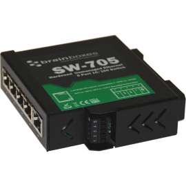 Brainboxes Industrial Hardened Ethernet 5 Port Switch DIN Rail Mountable - 5 Ports - TAA Compliant - 2 Layer Supported - Twisted Pair - DIN Rail Mountable - Lifetime Limited Warranty
