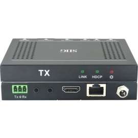 SIIG HDMI HDBaseT 4K Transmitter (TX), 1 Input Device, 229.66 ft Range, 1 x Network (RJ-45), 1 x HDMI In