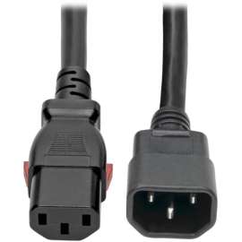 Tripp Lite Power Extension Cord Heavy Duty C14 to Locking C13 M/F 15A 6ft, For Computer, Server, Printer, Monitor, PDU, UPS, PC, Router, 250 V AC Voltage Rating, 15 A Current Rating, Black