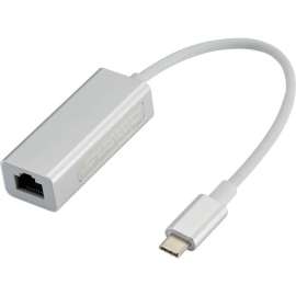 4XEM USB-C to Ethernet Adapter, USB-C to Ethernet adapter for Device, mobile, PC, MAC, 1 x USB-C Male, 1 x Female Ethernet RJ45, White