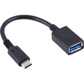 4XEM 10in USB Type-C to USB Type-A Adaptor, 10" USB Data Transfer Cable, First End: 1 x Type C Male USB, Second End: 1 x Type A Female USB, Black