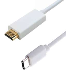 4XEM USB-C to HDMI Cable, 6FT White, 6 ft HDMI/USB A/V Cable for Audio/Video Device, TV, Projector, Monitor, iPad Pro, MacBook Air, First End: 1 x Type C Male USB, Second End: 1 x HDMI Male Digital Audio/Video