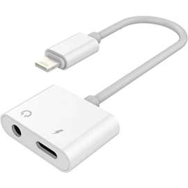 4XEM 8-pin Lightning Adaptor with 3.5mm Audio Port, Lightning/Mini-phone Audio Cable for iPhone, iPod, iPad, First End: 1 x 8-pin Lightning, Male, Second End: 1 x Mini-phone Stereo Audio