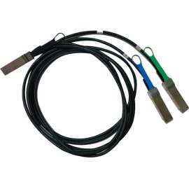 Nvidia Mellanox LinkX QSFP Splitter Network Cable, 4.92 ft QSFP Network Cable for Network Device, First End: 1 x QSFP56 Network, Second End: 2 x QSFP56 Network, 200 Gbit/s