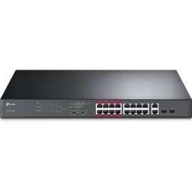 Tp Link TP-Link TL-SL1218MP, 16 Port 10/100Mbps Fast Ethernet PoE Switch, Limited Lifetime Protection, 16 PoE+ Ports @194W, w/ 2 Uplink Gigabit Ports + 2 Combo SFP Slots, Extend Mode