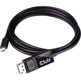 Club 3D USB Type C Cable to DP 1.4 8K60Hz M/M 1.8m/5.9ft, 5.91 ft DisplayPort/USB Video/Data Transfer Cable for Projector, TV, Monitor, Audio Device, Tablet, MacBook Pro, MacBook, Notebook, First End: 1 x USB Type C, Male, Second End: 1 x 20-pin DisplayPo