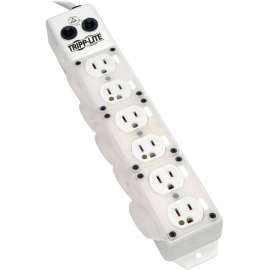 Tripp Lite Safe-IT Power Strip Medical Hospital Antimicrobial 120V 6 Outlet UL1363A 15ft Right Angle Cord, NEMA 5-15P-HG, 6 x NEMA 5-15R-HG, 15 ft Cord, 15 A Current
