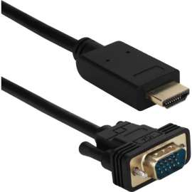 QVS 10ft HDMI to VGA Video Converter Cable, 10 ft HDMI/VGA A/V Cable for Tablet, Projector, Monitor, Computer, Audio/Video Device, First End: 1 x 15-pin HD-15, Male, Second End: 1 x HDMI Digital Audio/Video
