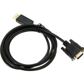 4XEM DisplayPort To VGA Adapter Cable, 3 ft DisplayPort/VGA Video Cable Adapter for Video Device, Monitor, Projector, Notebook, Desktop Computer, PC, First End: 1 x 20-pin DisplayPort Digital Audio/Video, Male, Second End: 1 x 15-pin HD-15
