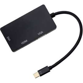 4XEM 3 In 1 Mini DisplayPort to HDMI DVI VGA Adapter, 6" DVI/HDMI/Mini DisplayPort/VGA A/V Cable for MacBook Pro, MacBook Air, Monitor, Projector, HDTV, PC, Notebook, Workstation, Blu-ray Player, DVD Player, First End: 1 x Mini DisplayPort 1.2 Digital Aud