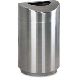 Eclipse Open Top Waste Receptacle, Round, Steel, 30 gal, Stainless Steel