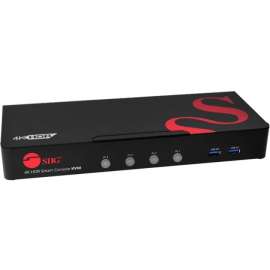 SIIG 4-Port HDMI 4K60Hz HDR Smart Console KVM Switch with USB 3.0 Multi-Media, HDMI 18Gbps Single Monitor, USB 3.0 Hub / 2x USB HID / Audio / Hotkey Switching, 4 Port HDMI KVM Switch, USB-A 5Gbps
