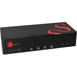 SIIG 4-Port DVI Dual-Link Smart Console Switch with USB 3.0 Multi-Media, Dual Link DVI USB KVM Switch with USB 3.0 Hub & Audio, 4 Port Dual Link DVI KVM Switch with Audio/ Hotkey / Manual Switching, 3840 x 2160 30Hz, 4K 30Hz