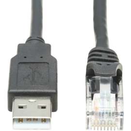 Tripp Lite USB-A to RJ45 Rollover Console Cable Cisco Compatible M/M 15ft - 15 ft RJ-45/USB Data Transfer Cable for Switch, Router, Modem, Computer, Notebook - First End: 1 x RJ-45 Male Network - Second End: 1 x Type A Male USB - 31.25 kB/s - Shield