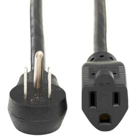 Tripp Lite Power Extension Cord Right-Angle 5-15P to 5-15R 14AWG 15A 10ft, For Server, Computer, PDU, UPS, Workstation, Surge Protector, Network Device, Monitor, 120 V AC / 15 A, Black, North America