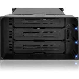 Cremax Icy Dock FlexiDOCK MB830SP-B Drive Enclosure for 5.25", Serial ATA/600 Host Interface Internal, Black, Hot Swappable Bays, 3 x HDD Supported