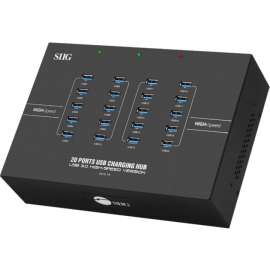 SIIG 20-Port Industrial USB 3.0 Hub With Charging, USB Type B, External, 20 USB Port(s), 20 USB 3.0 Port(s)