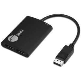 SIIG 4K 1x2 DisplayPort 1.2 to DisplayPort MST Splitter, 2 Port MST Splitter, ESD Protection, TAA Compliant