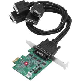 SIIG DP CyberSerial 4S PCIe Board, PCI Express 2.0 x1, 4 x DB-9 RS-232, Serial, Via Cable, Plug-in Card