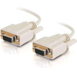 C2G 10ft DB9 F/F Null Modem Cable, Beige, DB-9 Female Serial, DB-9 Female Serial, 10ft