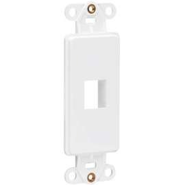 Tripp Lite Center Plate Insert Decora Vertical 1-Port for A/V VoIP Ethernet - 1 x Total Number of Socket(s) - White - Acrylonitrile Butadiene Styrene (ABS) - TAA Compliant