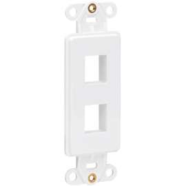 Tripp Lite Center Plate Insert Decora Vertical 2-Port for A/V VoIP Ethernet - 2 x Total Number of Socket(s) - White - Acrylonitrile Butadiene Styrene (ABS) - TAA Compliant