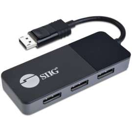 SIIG 8K 1x3 DisplayPort 1.4 to DisplayPort MST Hub Splitter, 3 Port DisplayPort to DisplayPort, ABS Plastic