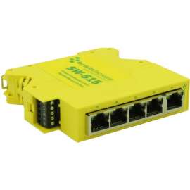 Brainboxes Compact Industrial 5 Port Gigabit Ethernet Switch DIN Rail Mountable, 5 Ports, TAA Compliant, 2 Layer Supported, Twisted Pair