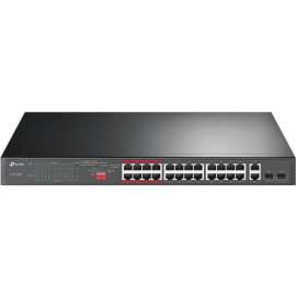 Tp Link TP-Link TL-SL1226P, 24-Port 10/100Mbps Fast Ethernet PoE Switch, Limited Lifetime Protection, 24-PoE+ Ports @250W, w/ 2 Uplink Gigabit Ports + 2 Combo SFP Slots