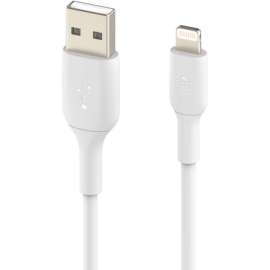 Belkin Lightning/USB Data Transfer Cable, 6.56 ft Lightning/USB Data Transfer Cable for Notebook, Power Bank, iPhone, iPad, iPad Pro, First End: 1 x Lightning Male, Second End: 1 x USB Type A Male, MFI