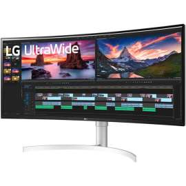 Lg Electronics LG Ultrawide 38BN95C-W 38" UW-QHD+ Curved Screen Gaming LCD Monitor, 21:9, Textured Black, Textured White, Silver, 38" Class, Nano In-plane Switching (Nano IPS) Technology