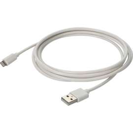 AddOn 2.0m (6.6ft) USB 2.0 (A) Male to Lightning Male Sync and Charge White Cable, 6.56 ft Lightning/USB Data Transfer Cable for Notebook, PC, USB Charger, Smartphone, Tablet, First End: 1 x Lightning, Male, Second End: 1 x USB 2.0 Type A
