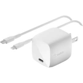 Belkin Mobile Belkin BoostCharge 30W USB-C GaN Wall Charger (USB-C to Lightning Cable included) - Power Adapter - 30 W - White