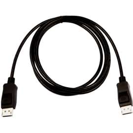 V7 Black Video Cable Pro DisplayPort Male to DisplayPort Male 2m 6.6ft, 6.56 ft DisplayPort A/V Cable for Audio/Video Device, PC, Monitor, Projector, First End: DisplayPort 1.4 Digital Audio/Video, Male, Second End: DisplayPort 1.4 Digital Audio/Video
