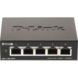 D-Link DGS-1100-05V2 Ethernet Switch, 5 Ports, Manageable, 2 Layer Supported, 3.42 W Power Consumption