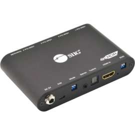 SIIG 1x4 HDMI 2.0a Splitter with Built-in & User Adjustable EDID Management - 4K 60Hz Auto Video Scaling Feature TAA Compliant