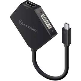 Alogic 3-in-1 Mini DisplayPort to HDMI DVI VGA Adapter Male to 3-Female - Elements Series - 9.84" DVI/HDMI/Mini DisplayPort/VGA A/V Cable for Audio/Video Device, Ultrabook, MacBook, Computer, Projector, Monitor - First End: 1 x Mini DisplayPort Digi