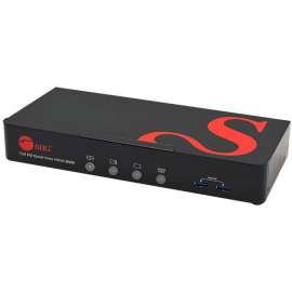 SIIG Full HD Quad-View 1080p HDMI KVM Switch MultiView Processor, Allows you to control 4 Port HDMI computers using one keyboard and mouse, HDMI 1080p/ 4 USB-A Hub 5Gbps/ 2 USB HID/ Microphone input/ Stereo audio output/ DIP switch/ Switch button/ Hotkeys