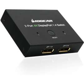 IOGEAR 2-Port 8K DisplayPort 1.4 Switch, 7680 x 4320, 8K, 2 x 1, Display2 x DisplayPort In