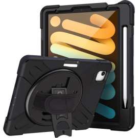 CODi Rugged Carrying Case Apple iPad Mini 6 Tablet, Black, Drop Resistant, Shock Resistant, Bump Resistant, Shock Absorbing, Polycarbonate, Silicone, Neoprene Body, Shoulder Strap, Hand Strap
